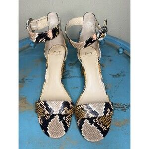 Marc Fisher Women’s Leather Snake Print Heels Size 9 Boho Chic Artsy Career